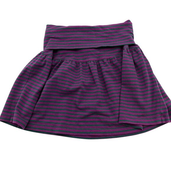 Hanna Andersson Size 120 6-7 Girls Pull On Mini Skirt Purple Striped Rollover - Picture 1 of 5